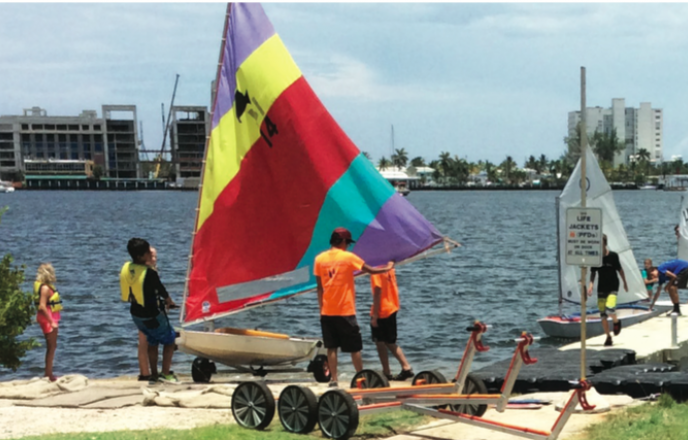 Weekly sailing sessions run throughout the summer in a camp sponsored by Gulfstream Sailing Club in Hollywood.
Photo | Maria Merzeau